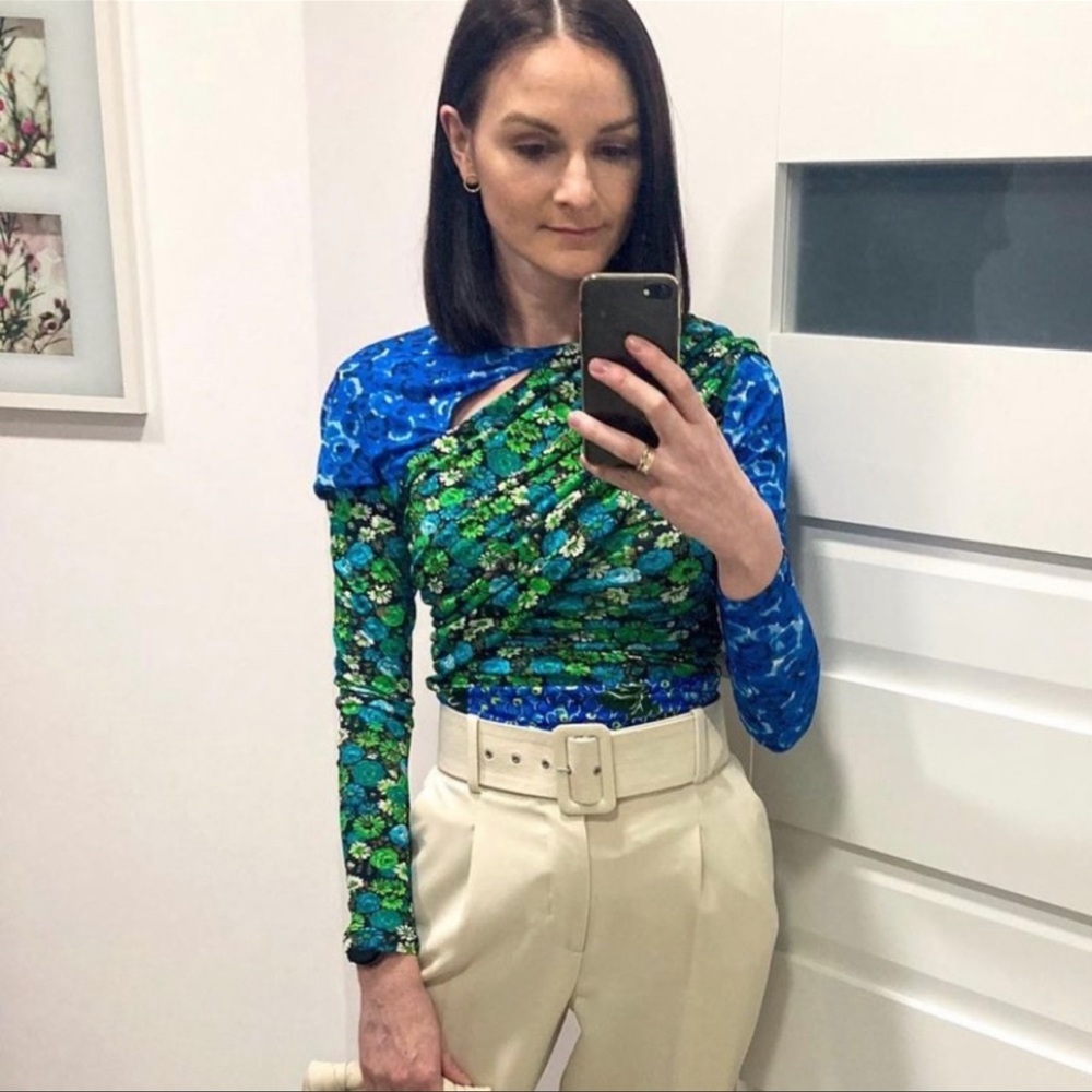 🌸Last1️⃣ ZARA | NWT DRAPED FLORAL PRINT TOP